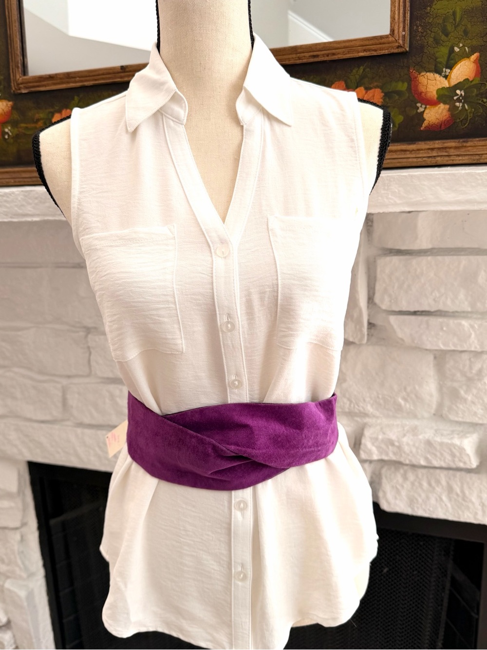 Vintage Details by Patricia Green Purple Suede Wrap Belt Adjustable 26–36